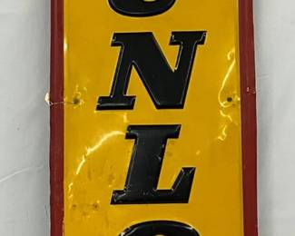 1966 Emb. Dunlop Vertical Sign, Self Framed,  14×60in. 