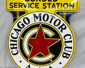 DSP Chicago Motor Club Bonded Service Station Sign, 36x44