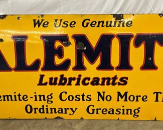 60x29 SSP Alemite Lubricants Advertising Sign