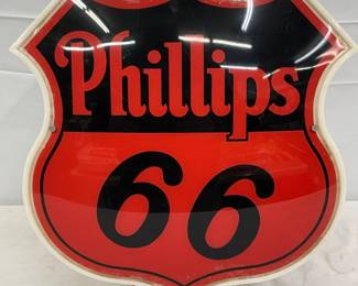Phillips 66 Plastic Body Glass Face Gasoline Globe, 14in by 15in