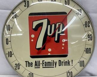12in.  7up Thermometer with Glass Face