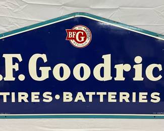 B.F. Goodrich Tires and Batteries DS Metal Sign, 60×26in. 