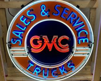 48in. Porc.  GMC Trucks Neon 3 Color Sign 