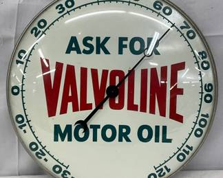 12in. Valvoline Thermometer by Pam Clock Co.