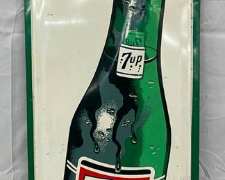 Emb. 1962 'Fresh up With' 7UP Metal Sign by Stout Sign Co., 18×47 