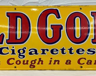  ‘Old Gold Cigarettes’ Advertising Sign, 36in x 12in