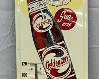 7x27 Emb. Golden Cola 'Good to the Last Golden Drop'  Thermometer 