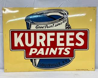 1958 Kurfees Paints Metal Sign by A-M Sign Co., 20in x 14in