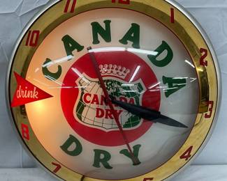 15in. Canada Dry Double Bubble  Advertising Clock 