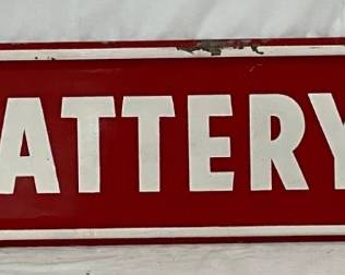 ‘Tire & Battery Service’ Self-Framed Sign, 65in x 9in