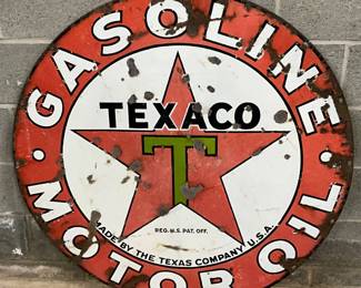 42in. SSP Texaco Gasoline Motor Oil Sign