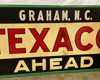 94×46 Texaco Smaltz Metal Sign from Graham, N.C., by Eagle Oil Co.