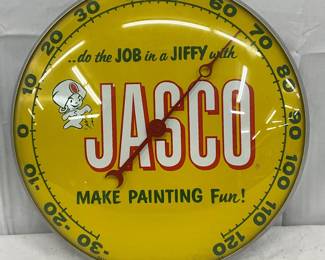 12in. Jasco Thermometer With Glass Face by Pam Clock Co.