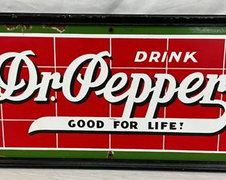 27 1/2 x 11 1/2 Porcelain Dr Pepper Sign