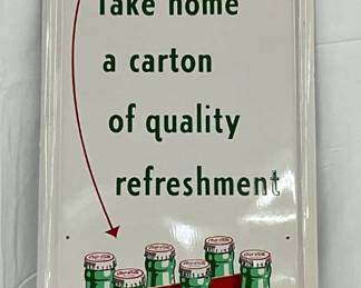 16x54 1951 Coca-Cola Pilaster Sign with Metal Self-Framing and Carton Graphics 
