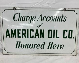 24×15 DSP American Oil Co. Charge Accounts Sign 