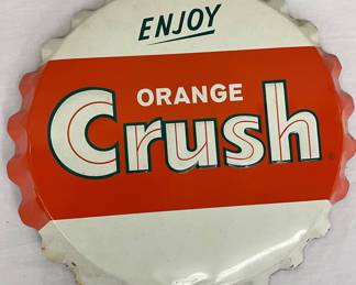 18in Emb. Orange Crush Bottle Cap Sign