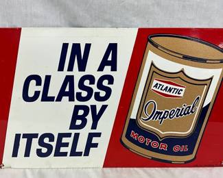 1962 Atlantic Imperial Motor Oil Sign, 18 x 10 1/2 in.