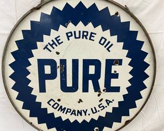 42in DSP Pure Oil Company Sign with Ring Mounting Bracket