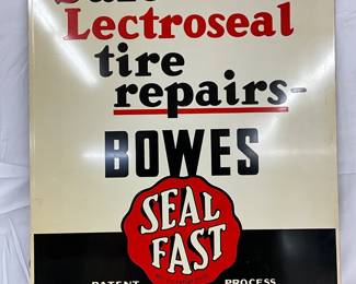 Bowes Seal Fast DS Metal Advertising Sign with Original Paper Backing, 20x28