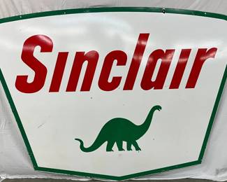 1961 5ftx7ft Porc. Sinclair Dino Sign w/ Dino