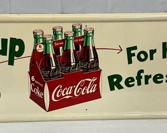 1954 Coca-Cola ‘Pick Up Six’ Metal Sign, 50×16in. 