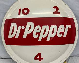 1953 Dr. Pepper Convex Advertising Sign by A-M Sign Co., 35.5in. 