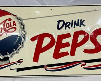 Emb. Drink Pepsi-Cola Metal Sign, 27 1/2 in. x 11 1/2 in.