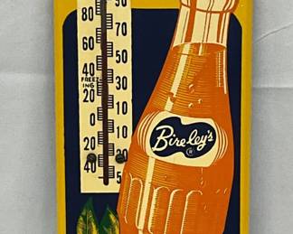 1949 Bireley’s Orange 'Not a Bubble...' Thermometer, 5×16 in.