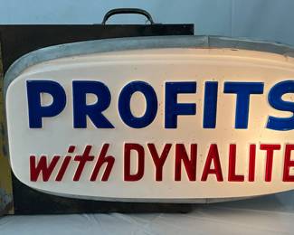 Embossed Lexan ‘Profits with Dynalite’ Light-Up Sign, 34x18 
