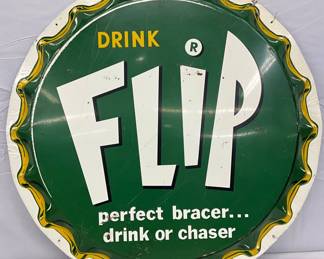 29in.  ‘Flip’ Advertising Convex  Sign by Press Sign Co.