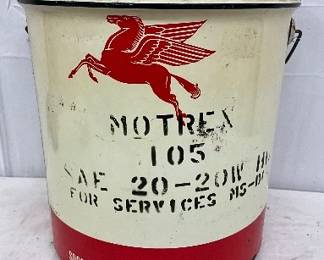 5-Gallon Socony Mobil Oil Motrex Can with Pegasus Logo