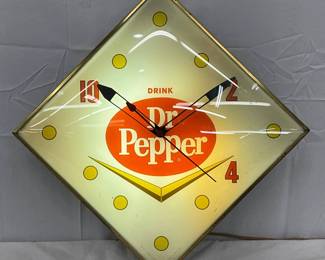 23in. Dr Pepper Pam Lighted Diamond Clock