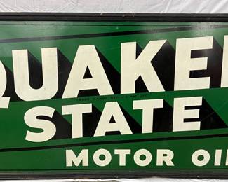 72 x 36 Quaker State Motor Oil Sign with Wooden Frame