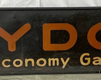 Early Tydol Economy Gasoline Painted Metal Advertising Sign, 72×18 Inches