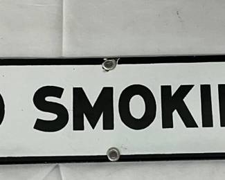 23 x 4 in. 1946 Texaco Porcelain ‘No Smoking’ Sign