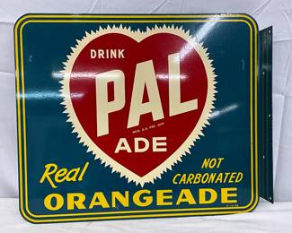 1949 ‘Drink Pal Ade Orangeade’ Flange Sign 17x14.5 