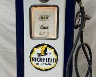 Restored Wayne 70 Gas Pump Featuring Richfield Hi-Octane Globe
