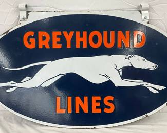 36x20 DSP Greyhound Lines Sign w/Brackets 