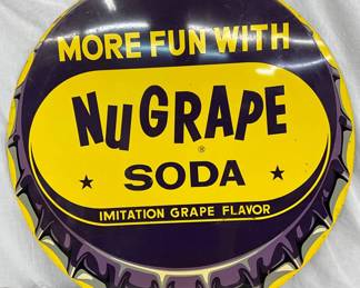36in. NuGrape Soda 'More Fun with NuGrape Soda'  Sign