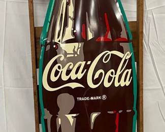 1943 Coca-Cola 6-Foot Bottle Sign with Orig Wooden Crate
