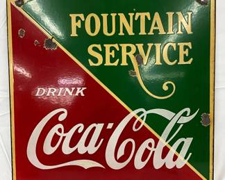 1934 DSPCoca-Cola Sign by Tenn. Enamel Mfg. Co. 23x26 