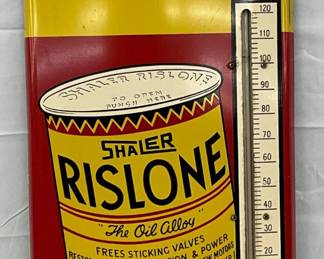 Rislone Advertising Thermometer with Oil Can Graphic, 10 x 25.5 in.