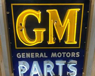 ‘General Motors Parts’Neon Sign with Porcelain Backing, 35×41