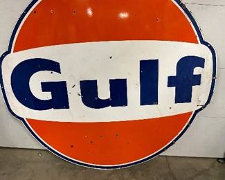 6-Foot Gulf Oil Porcelain Bowtie Sign