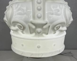 Crown Milk Glass Globe, 14 x 16 Inches