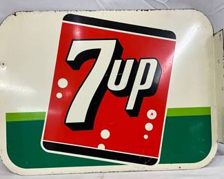 1962 7up DS Metal Flange Sign by Stout Sign Co. 16x12 