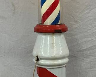 Koken Barber Pole with Porc. Base and Light, 12in x 82in. 