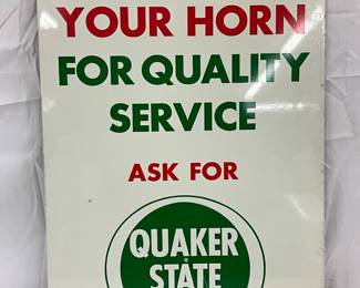Quaker State Motor Oil SS Metal Sign, 12×18in. 