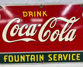  Coca-Cola Fountain Service Sign, 27×14 